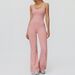 Zechuang Women's Brushed Yoga Suit Crossback Slightly Flared Wide Leg Jumpsuit Running Sports Fitness 9506_ecoleips.com