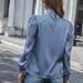 Silky Satin Blouse Women’s Long Sleeve Top – Elegant Pleated Detail, Loose Fit, Comfortable Stretch For Work & Casual_ecoleips.com
