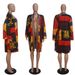 Women's Clothing Totem Print Long Sleeve Trench Coat Casual Style Sexy Fashion Outerwear For Ladies Spring Autumn_ecoleips.com