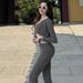 AC597 Fashionable And Sexy Hollow Knit Lace Trim Cardigan Slim Fit Long Sleeve Pants 3-Piece Set For Women_ecoleips.com