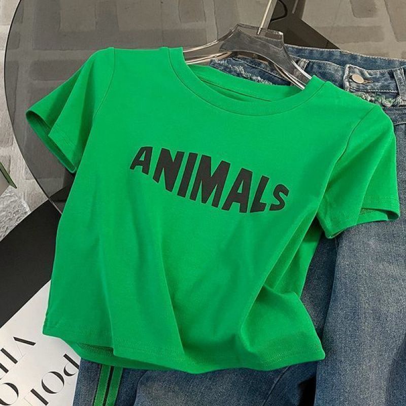 Women's Clothing Outfit With A Complete Set Of Fashionable Green Straight Shoulder T Shirt High Waist Ripped Jeans Two Piece Suit1_ecoleips.com