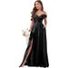 Off The Shoulder Chiffon Bridesmaid Dress Sexy Evening Gown With Lace Fishtail Hem Fitted Floor Length Women's Party Wear_ecoleips.com