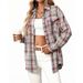 Autumn/Winter Cross-Border European And American Women's Clothing 2026 New Casual Fashion Loose Plaid Pocket_ecoleips.com