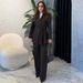 Women's V Neck Slim Fit Blazer Set Long Sleeve Wide Leg Pants Tie Waist Office Commuting Clothes European American Style_ecoleips.com