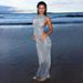 European And American Style 2024 Summer New Women's Sexy Backless Slim Fit Long Solid Color Split Strap Dress For Women_ecoleips.com