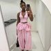Women's Summer Stripe Sleeveless Shirt With Wide-Leg Trousers Set - Notch Collar Two Piece Outfit_ecoleips.com
