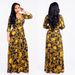 Women's Clothing Sexy V-Neck Print Floor Length Dress Plus Size Bohemian Casual Style For Women Summer Dress_ecoleips.com