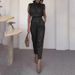 Women's Clothing Summer Personality Shoulder Slimming Waist Belt Decorated Pants Set_ecoleips.com