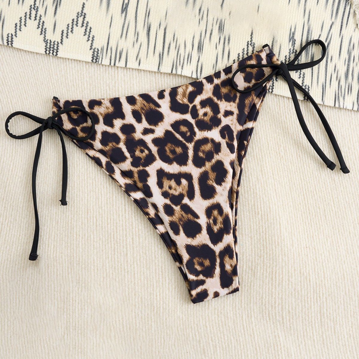 Verve 2025 New Style Swim Shorts Leopard Print Women's Fashion Sexy Hollow Drawstring Hot Spring_ecoleips.com