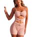 Women's Slim Fit One Piece Swimsuit 2026 European And American Fashion Sexy Solid Color with Metallic Accessories_ecoleips.com