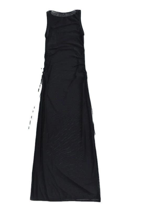 Aria Basics New Style European And American Solid Color Long Swimsuit Sun Protection Cover-Up Bikini Beach Skirt Three-Piece_ecoleips.com