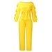 Elegant European American Style Winter Two Piece Set Women's Slim Waist Top With Long Sleeves And Ruffle Drawstring Elastic Pants_ecoleips.com