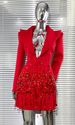 Luxury Women's Sexy Low Cut Sequined Pearl Dress Rhinestone Fashion Party Performance Suit Dress_ecoleips.com
