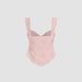 Women's Pink Bow Tie Bandeau Slim Fit Camisole Top ZT6837 Sweet Style Bandeau Vest Tank Tops & Camis_ecoleips.com