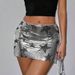 Verve Women's Metallic Sequin Mini Sexy Chain Split Skirt_ecoleips.com