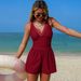 Women's One Piece Swimsuit High Waisted Tummy Control Swimwear With Pockets High Elastic 2026 New Beachwear Beach Bathing Suit_ecoleips.com