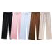Aria Basics Cross-Border European And American Women's Clohing INS Ho-Selling Wrinkled Sui Jacke Casual Long Pans_ecoleips.com