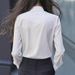 Elegant Women's Clothing Bow Tie Blouse Ruffled Edge Fashion Top For Ladies New Style 2026_ecoleips.com