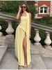 Women's Sexy Strapless Asymmetrical High Slit Backless Maxi Dress – Summer Party Gown 2026_ecoleips.com