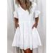 Women's V Neck Printed Dress Fashionable Sweet Style Full Skirt Spring New Clothing_ecoleips.com