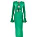Women's Clothing Spring And Summer New V Neck Trumpet Sleeve Dress Fashionable Temperament Sexy Hot Girl Tight Fishtail Skirt_ecoleips.com