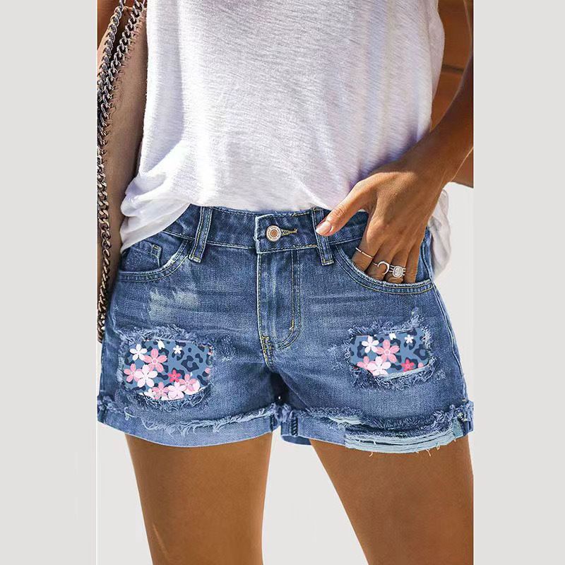 Slim Elastic Waist Denim Casual Shorts For Women Trendy Temperament Clothing_ecoleips.com