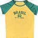 Summer Women's Short Sleeve T-Shirt Slim Fit Top Brazilian Flag Letter Embroidery Sexy World Cup Theme Casual Fashion_ecoleips.com