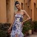 Women's Printed Tube Top Dress Sexy Spring Summer New Arrival Casual V-Neck Short Sleeve Maxi Dress_ecoleips.com