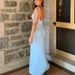 Talenza Sexy Backless Halter Dress Women's Fashion Solid High Waist Slim V Neck Vacation Dress Fashion Twist Casual Long Dresses_ecoleips.com