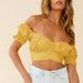 2026 European American Cross-border One-shoulder Low-cut Short-sleeve With Bow And Back Tie, Sweet Solid Color Top For_ecoleips.com