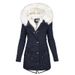 girl 2025 Autumn Winter Women's Cotton With Hooded Fur Collar, Waist-Cinching, Slimming, Warm, Mid-Length Casual Coat_ecoleips.com