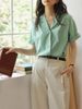 French Style Cuban Collar Letter Embroidery Shirt For Women Summer 2025 New Loose Short Sleeve Blouse_ecoleips.com
