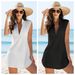 Aria Basics Aria Basics In Stock Independent Station European And American Spring Summer New Women's Shirt Deep V Neck Solid Color Beach_ecoleips.com