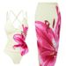 2026 Sexy One Piece Swimsuit European And American Style Foreign Trade Cross Border Charm Lily Print Women's Swimwear_ecoleips.com