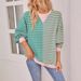Women's Long Sleeve Stripe Color Block Casual Sweatshirt - Loose Fit Pullover Hoodie For Streetwear & Everyday Comfort_ecoleips.com