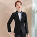 Women's Professional Blazer Suit Set Slim Fit Office Wear with Blazer Shirt And Pants/ Skirt Black Blue S-5xl_ecoleips.com