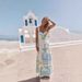 Women's Linen Printed Dress Fashion Backless Bow Tie Sexy Clothing Summer Maxi Dress_ecoleips.com
