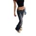 plus Size Rhinestone Embroidered Jeans for Women Low Rise Floor Length Y2K Millennium Style Casual Cotton Polyester Spring 2025_ecoleips.com