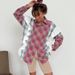 Women's Thin Single Breasted Casual Fashion Shirt Loose Fit European American Style Patchwork Striped Top For Spring Autumn_ecoleips.com