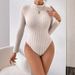 Exclusive Cross-border Supply: French-style High-neck Long-sleeve Knitted Ribbed Jumpsuit Top With A Fashionable And_ecoleips.com