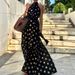 Women's Clothing Halter Neck Dress Black And White Polka Dot Print Fashion Dress Sleeveless Slim Fit Fashion Temperament_ecoleips.com