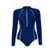 Aria Basics Long-sleeved One-piece Swimsuit For Women, Korean Style, Sexy, Sun-protective, Slimming, Tummy-concealing, Conservative,_ecoleips.com