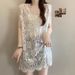 2025 New Loose Strap Hollow Out Sexy Plus Sleeveless Tank Summer Lace Large Size Women's Top_ecoleips.com