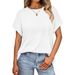 TK2025 European And American Cross-border Spring/summer New Round-neck Casual Solid Color Short-sleeve Loose_ecoleips.com