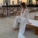 Sexy See through Belted Waist Long Robe And Pants Set Women's Two Piece European American Style Spring Autumn Clothing_ecoleips.com