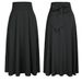 Elegant Flowy Midi Skirt With Crisscross Ties - Soft Polyester Fabric, A-Line Silhouette, Black/Grey/Burgundy, S/M/L Sizes_ecoleips.com