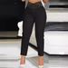 Women's Clothing women's webbing hollow belt temperament commuting high waist casual solid color pencil nine point pants_ecoleips.com