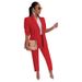 AL249 Women's Casual Two Piece Suits Set OL Office Wear Jackets And Trousers_ecoleips.com
