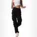 Women's Clothing Casual PantsRise Cotton Work Overalls Loose Tactical Combat Pants_ecoleips.com