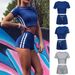 Women's Clothing Short Sleeve Round Neck Shorts Set One Piece_ecoleips.com
